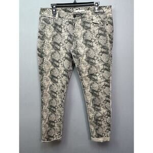 CAbi Diamondback Snakeskin Skinny Jeans Womens Size 10 (958) Stretch Y2K Cowgirl